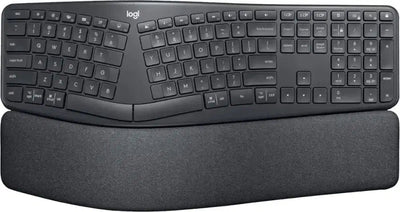 "Logitech ERGO K860 Ergonomic Wireless Keyboard β Split Design, Palm Rest, Windows/Mac Compatible β Black - WeBuyElectronic"