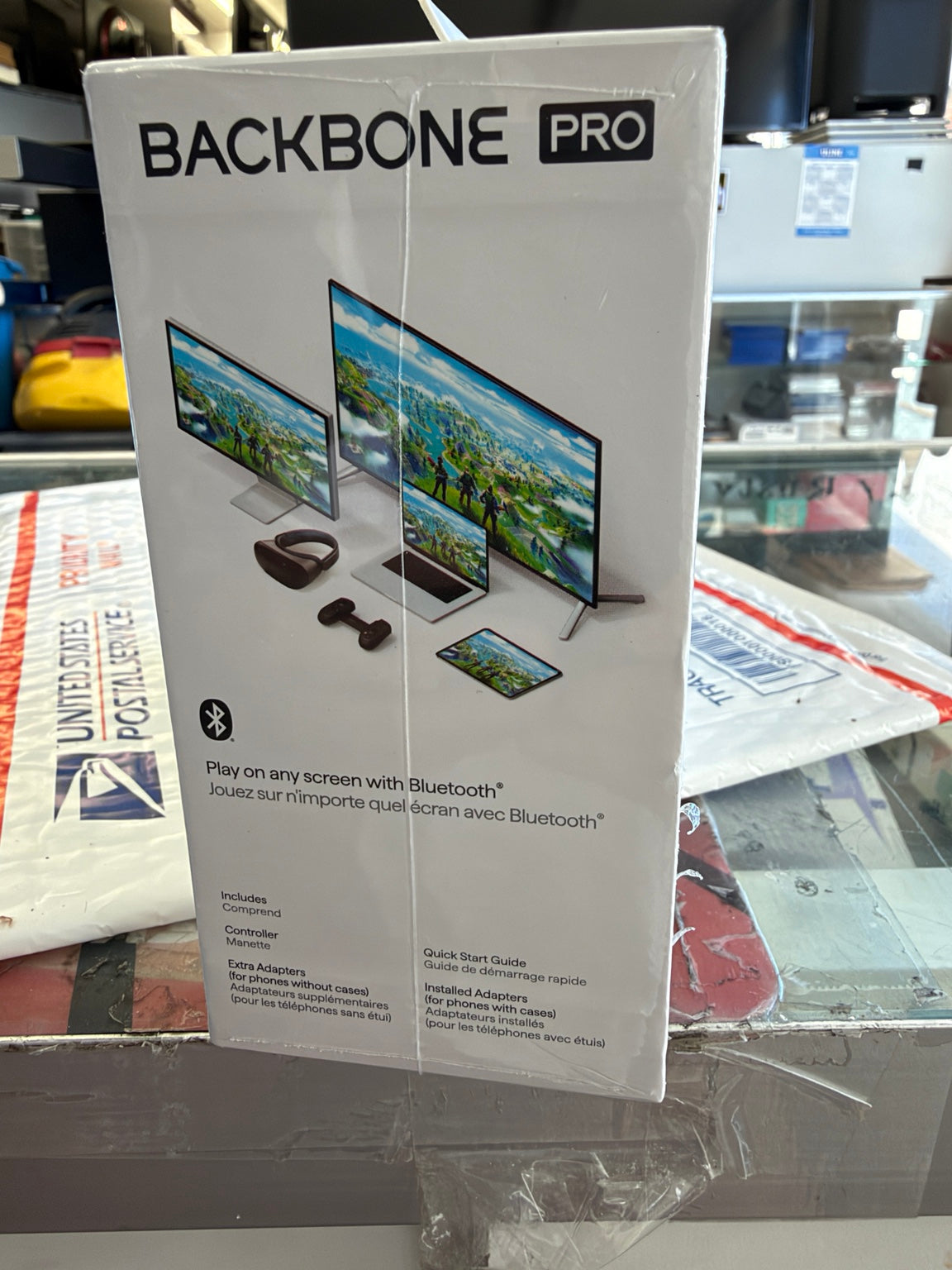 Backbone Pro Bluetooth gaming controller compatible with multiple screens side packaging