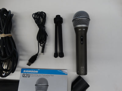 Samson Q2U Recording & Podcasting Pack – USB/XLR Dynamic Microphone with Accessories - WeBuyElectronic