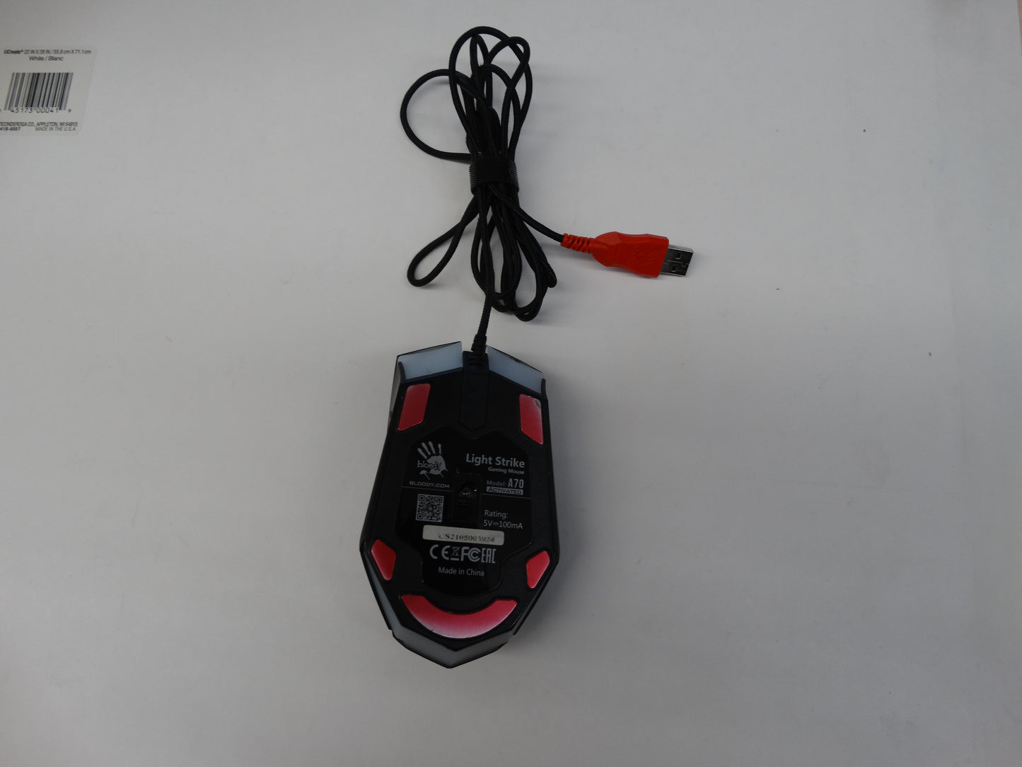 Bloody A70 Light Strike Gaming Mouse – RGB, Wired Optical Esports Mouse