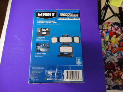 HART Portable LED Work Light – 10,000 Lumen Area Lighting, Adjustable Panels (FSI 90-1253-10K)
