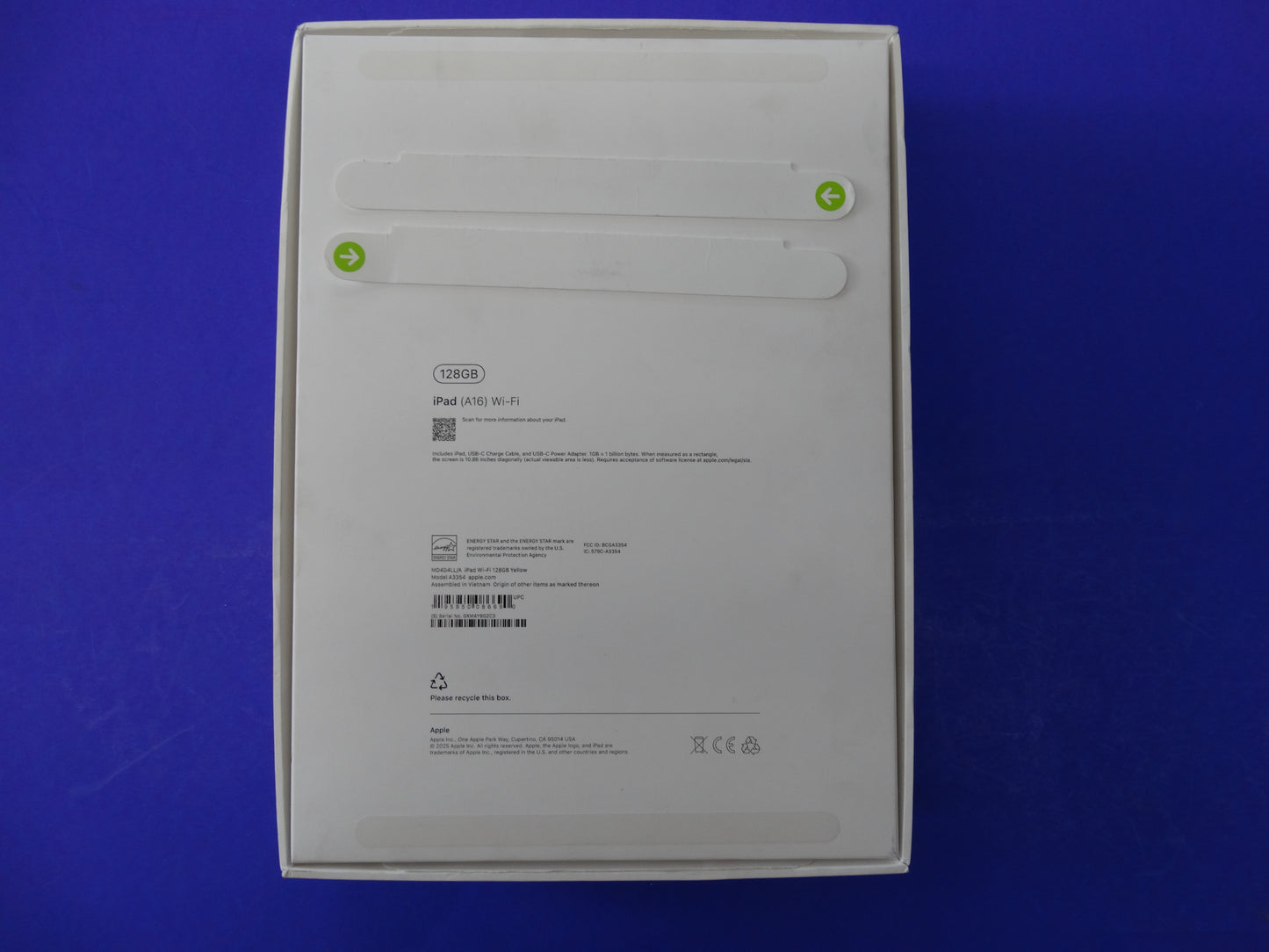 Apple iPad (10th Gen) A3354 β 10.9" Display, 128GB, Wi-Fi, Yellow (Model M04DLL/A)