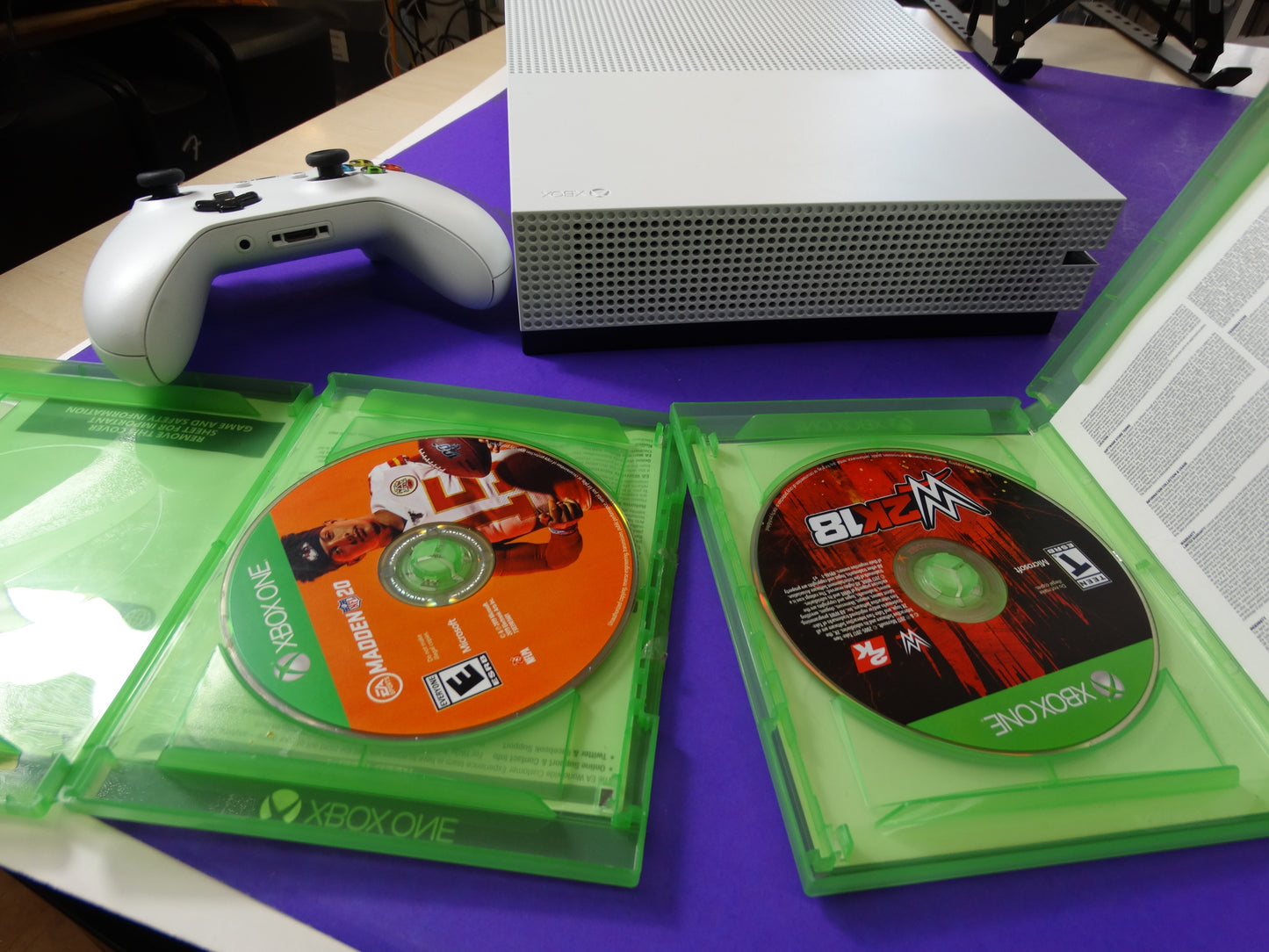 Xbox One S 1 TB Gaming Bundle – 1 Controller + 2 Games (Madden 20 & WWE 2K18)