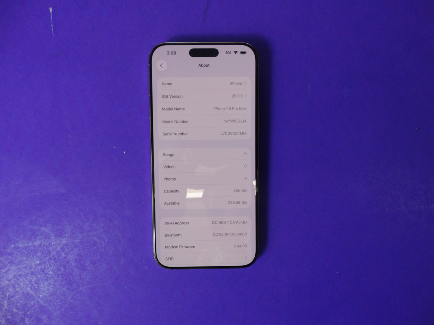 Apple iPhone 16 Pro Max Titanium (256GB, iOS 26.0.1, Unlocked) – Excellent Condition