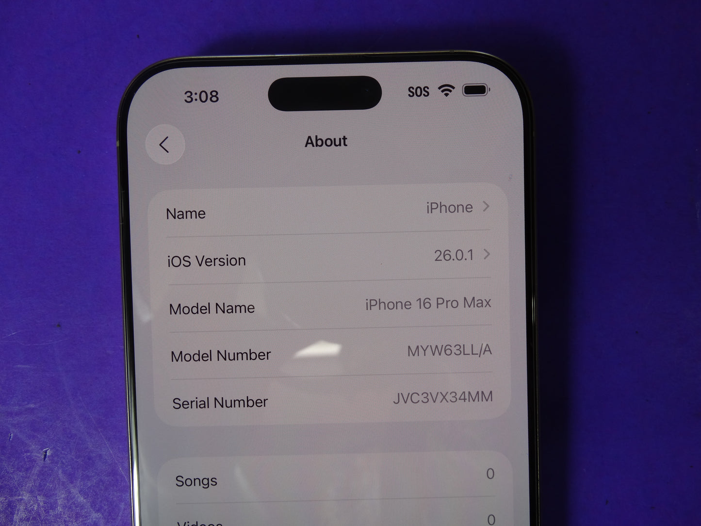 Apple iPhone 16 Pro Max Titanium (256GB, iOS 26.0.1, Unlocked) – Excellent Condition