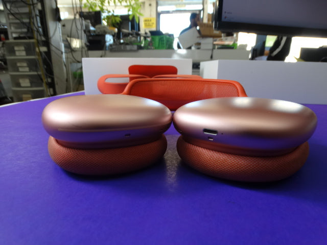 Apple AirPods Max – Pink Aluminum Ear Cups, Red Headband, A2096 – Premium Wireless Audio