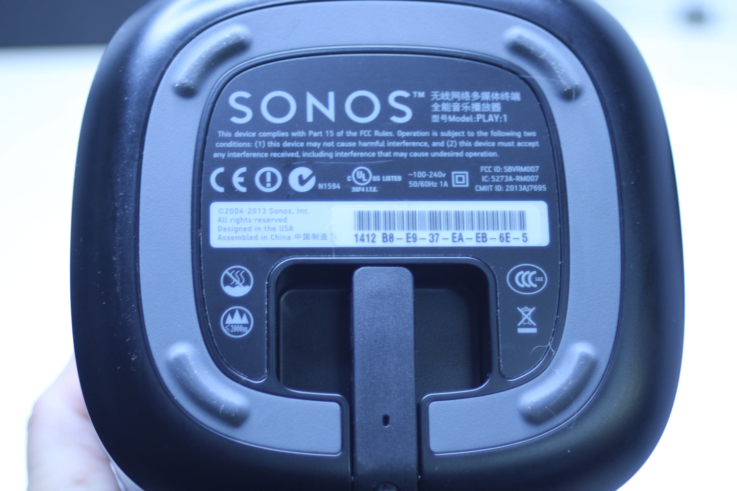 Sonos PLAY:1 Wireless Speaker Pair - 1st Gen S1/S2 App Compatible – Gray/Black – Tested