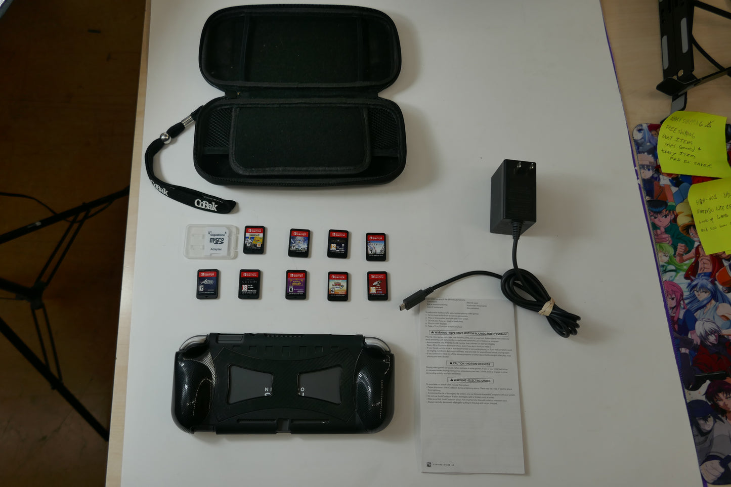 Nintendo Switch Lite Gray Bundle – 512GB SD Card + 9 Game Cartridges (Pokémon, Skyrim, Persona 5, Hogwarts & More)