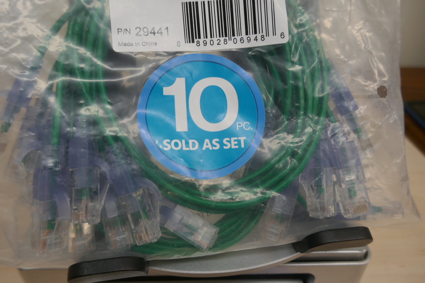 Monoprice Cat6A SlimRun 2ft Ethernet Cables (10-Pack, Green) – 10Gbps, UTP, 30AWG Bare Copper