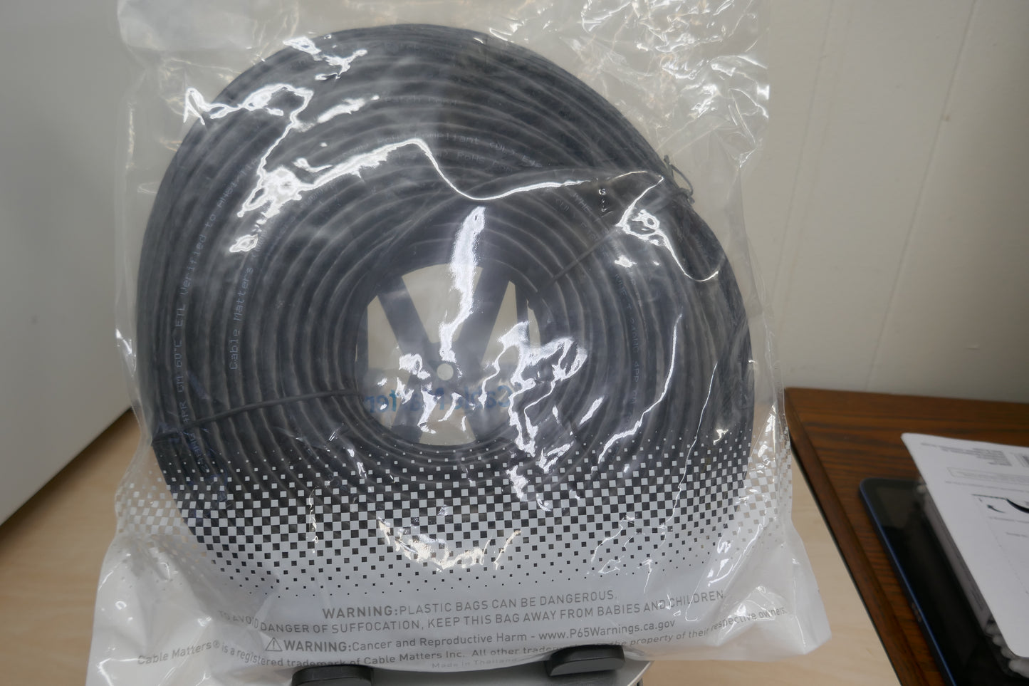 Cable Matters Cat6 Ethernet Cable (150ft, Black) – Snagless RJ45 Patch Cord, High-Speed LAN