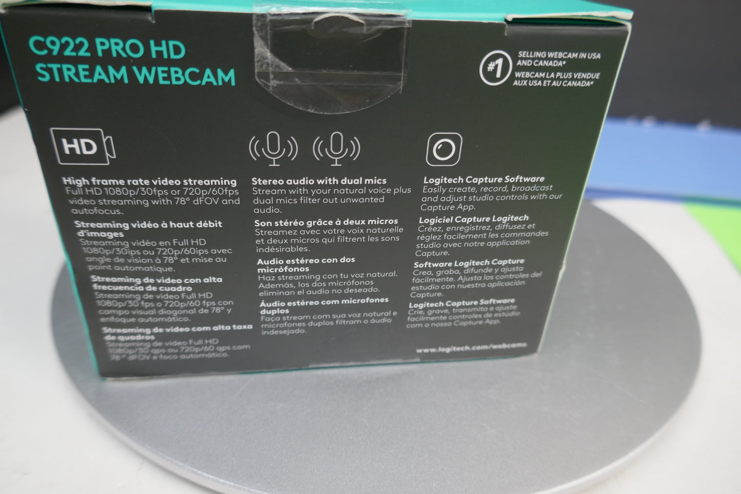 Logitech C922 Pro Stream Webcam – 1080p HD Video, Streaming, Gaming & Conferencing Camera