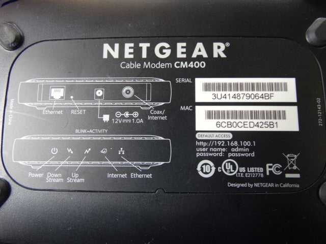 NETGEAR CM400 DOCSIS 3.0 Cable Modem – High - Speed Internet Modem - WeBuyElectronic