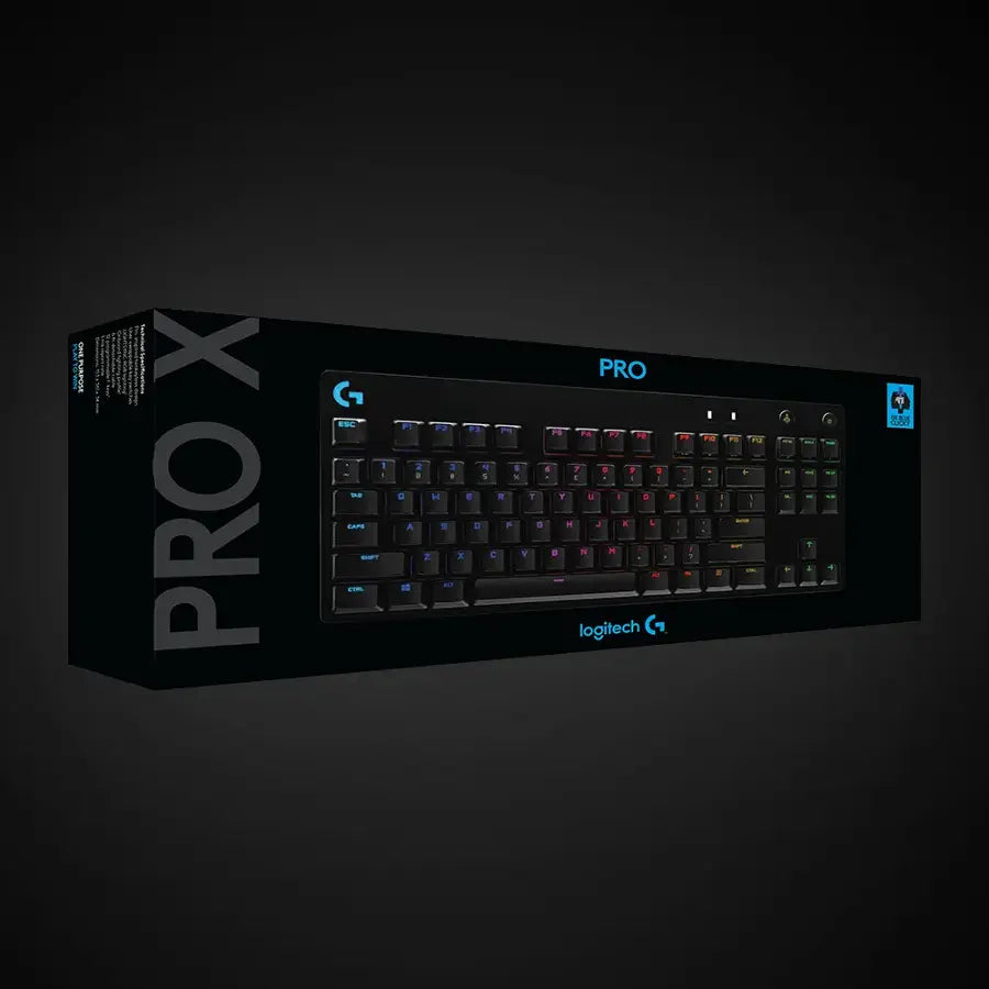 Logitech G PRO TKL Wired Mechanical Gaming Keyboard – GX Blue Clicky Switches, RGB Backlit – Black