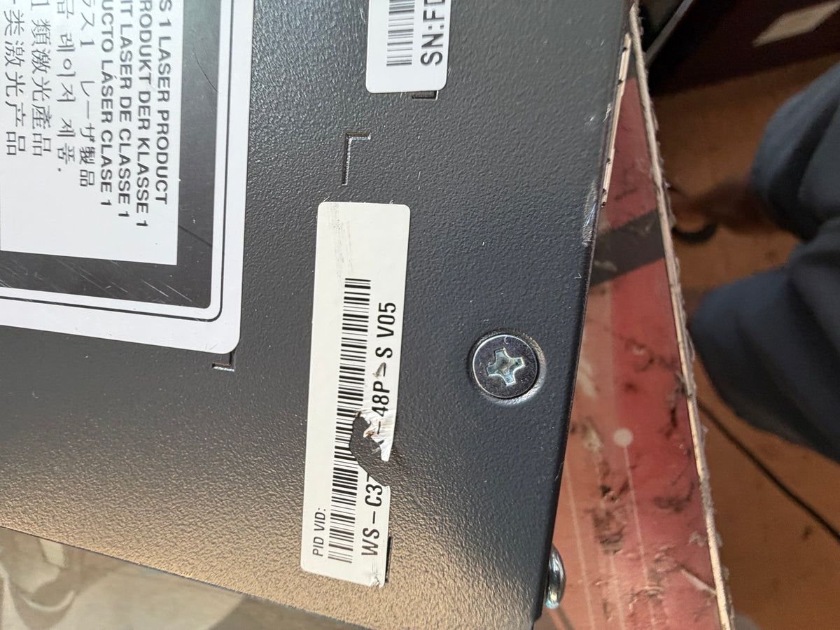 Cisco WS-C3750X-48P-S V05 Network Switch Model Identification Sticker