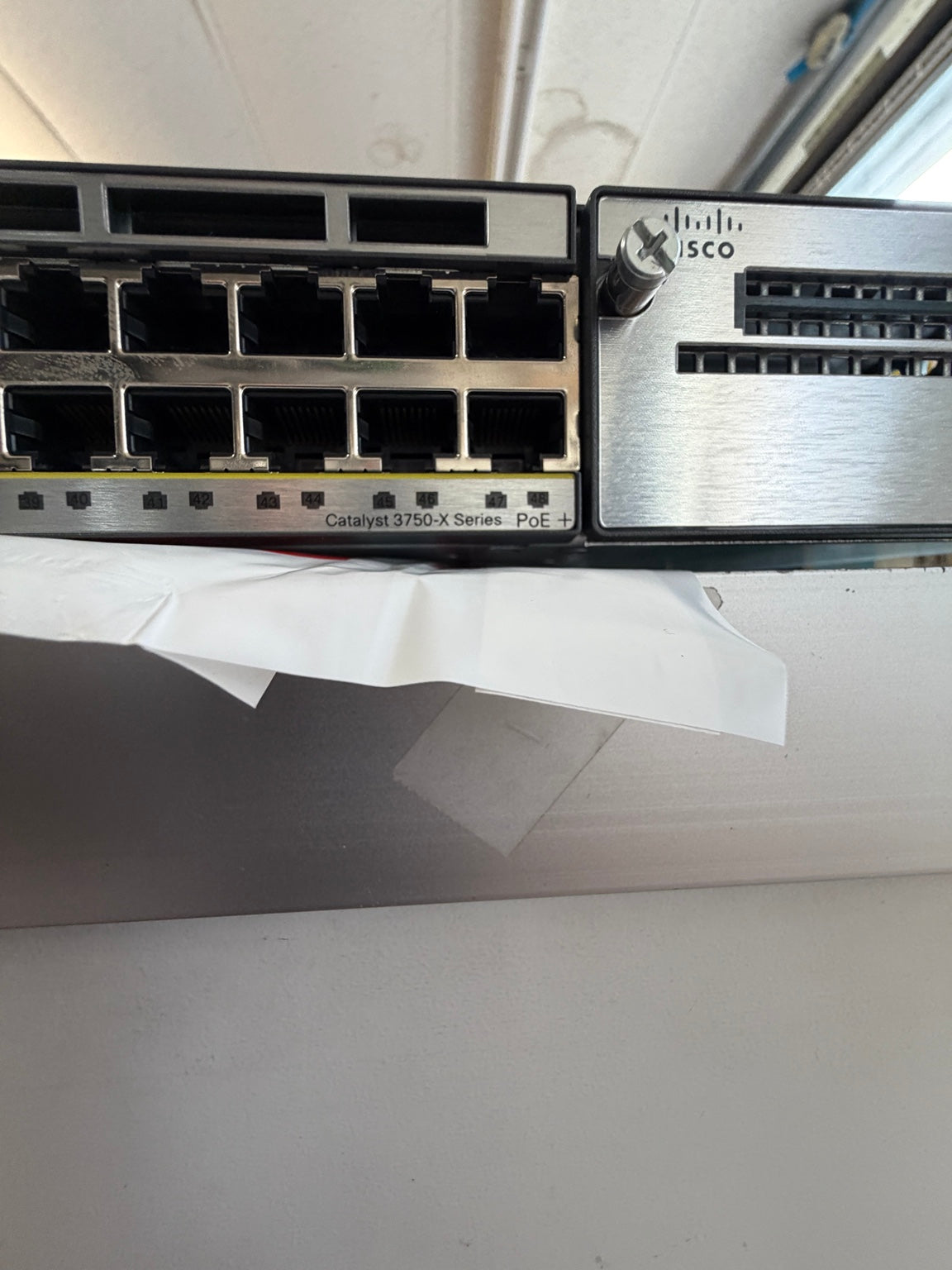 Cisco Catalyst 3750-X 48-Port Gigabit PoE+ Switch Front Ethernet Ports