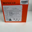 The back of an orange Beenocam product box with a barcode and printed specifications, photographed on a white surface.