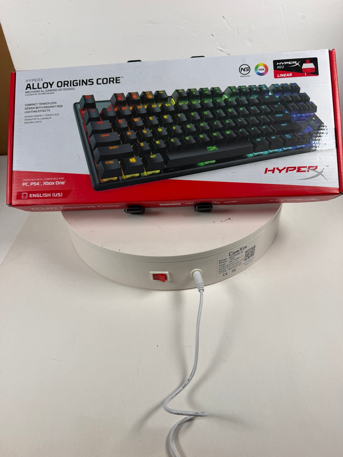 HyperX Alloy Origins Core TKL RGB gaming keyboard retail box front