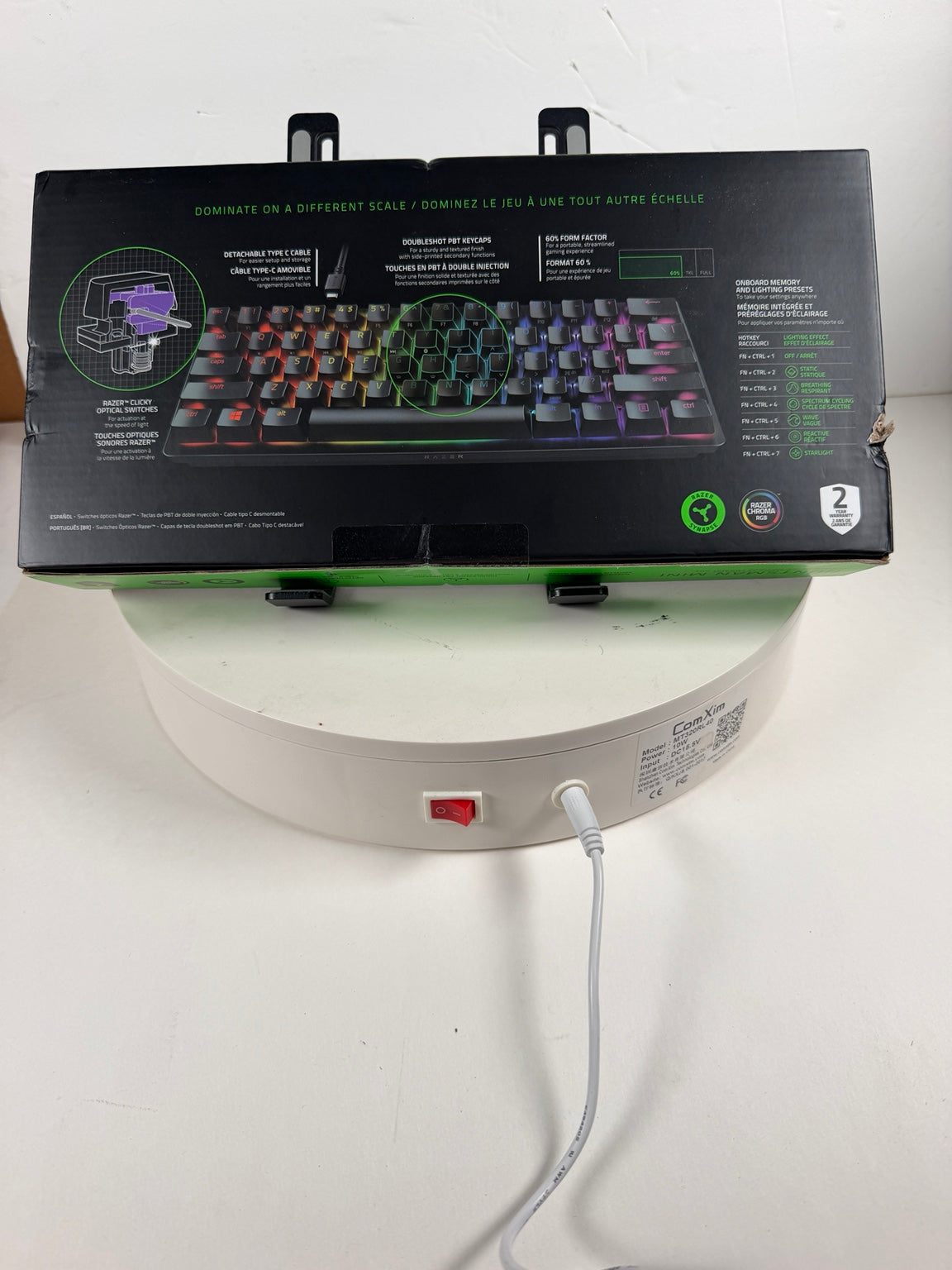 HyperX Alloy Origins Core mechanical keyboard rear packaging and features