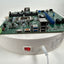 A green ComKit 4-in-1 industrial motherboard with multiple ports and components, displayed on a white circular rotating product stand.