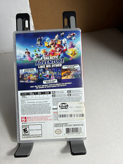 Mario Party Superstars Nintendo Switch game case back cover showing 100 minigames and multiplayer features