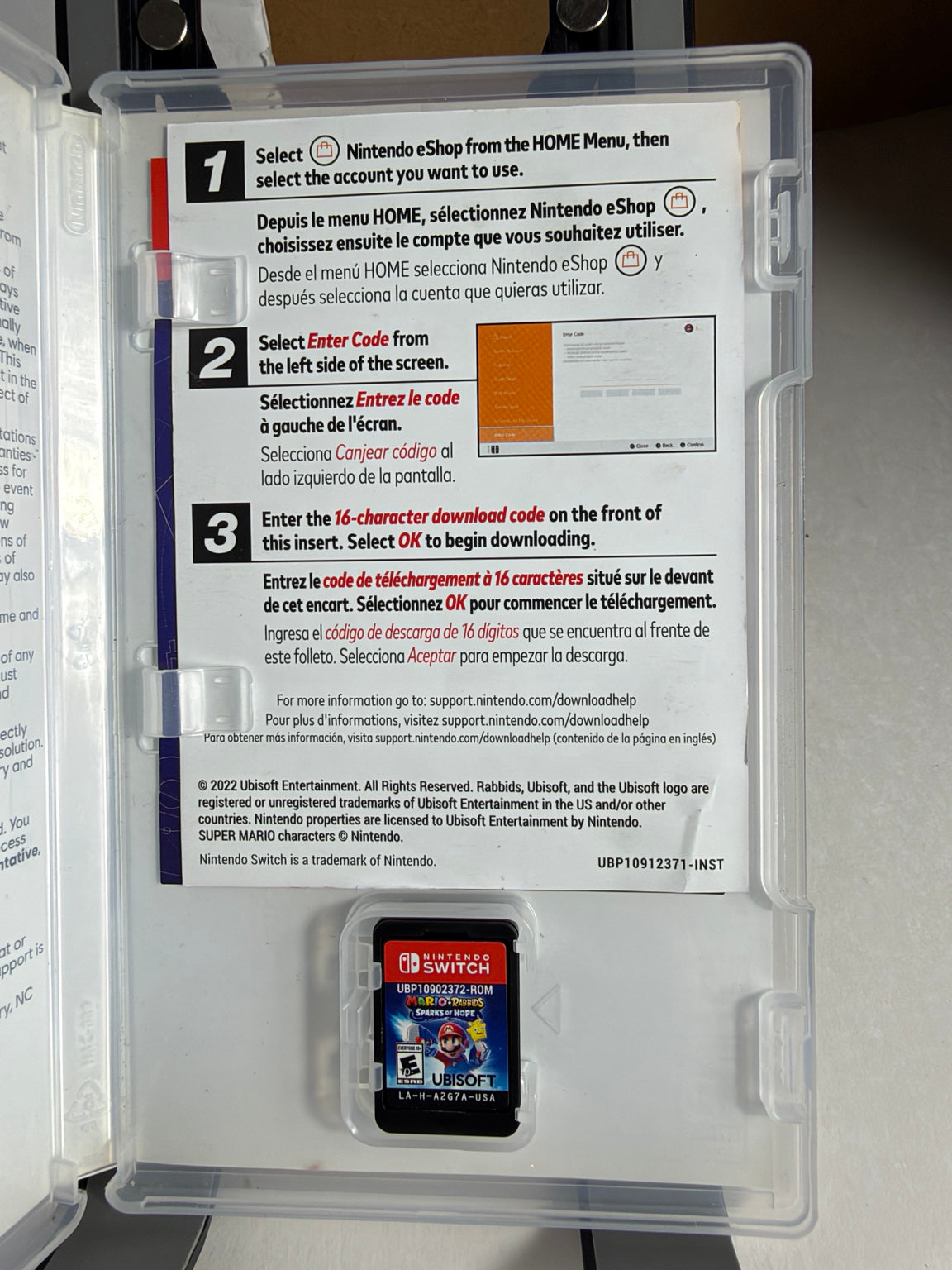 Mario Party Superstars Nintendo Switch original case opened showing included physical game cartridge
