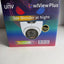Uniview Plus security camera retail box on a light gray surface, featuring a colorful gradient design with a printed image of a dome security camera.