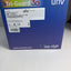 The back of a blue Uniview UniV Tri-Guard 30 display panel enclosure box, showing product specifications, barcodes, and branding.