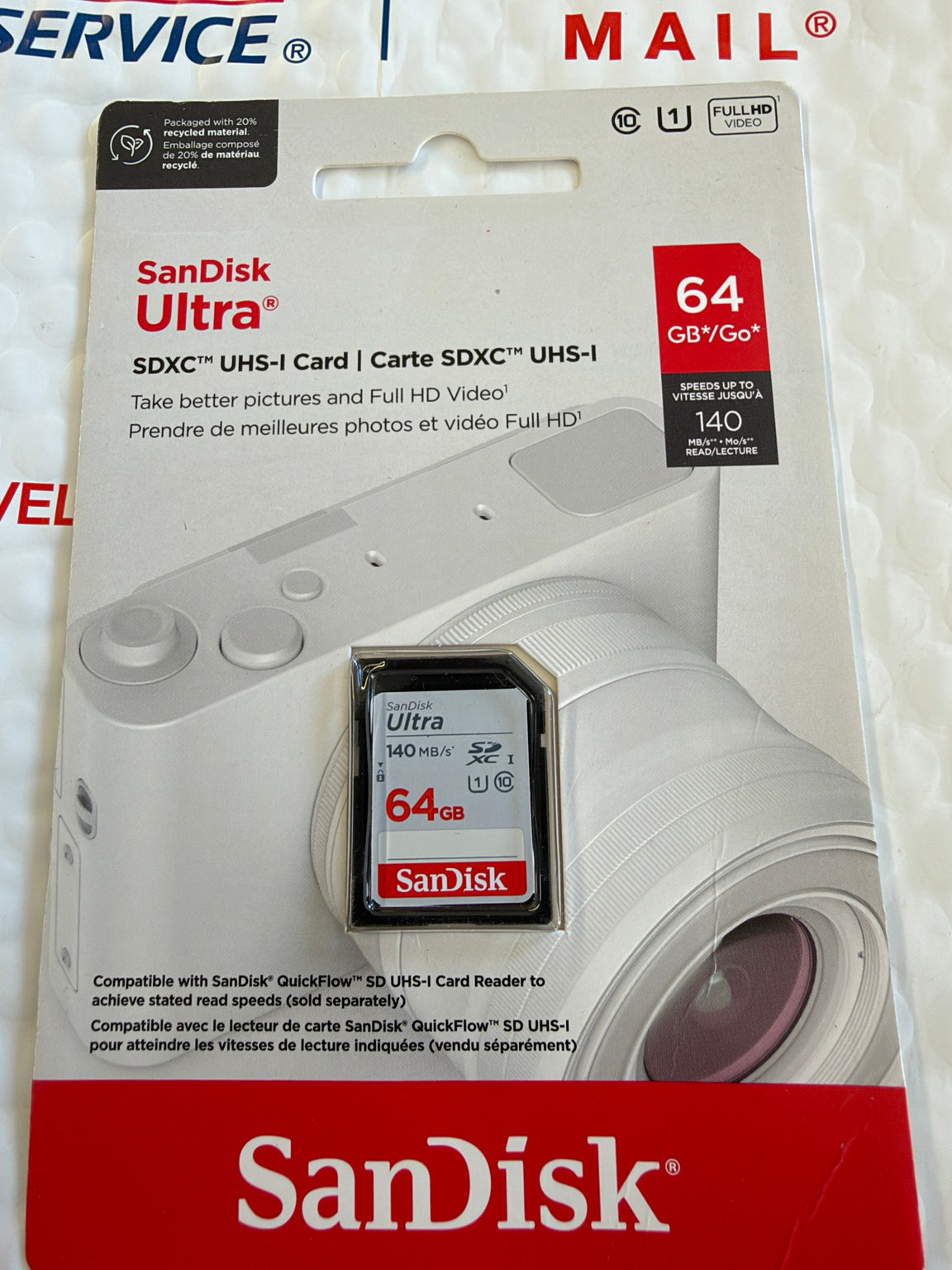 SanDisk Ultra 64GB SDXC UHS-I 140MB/s Class 10 U1 Memory Card