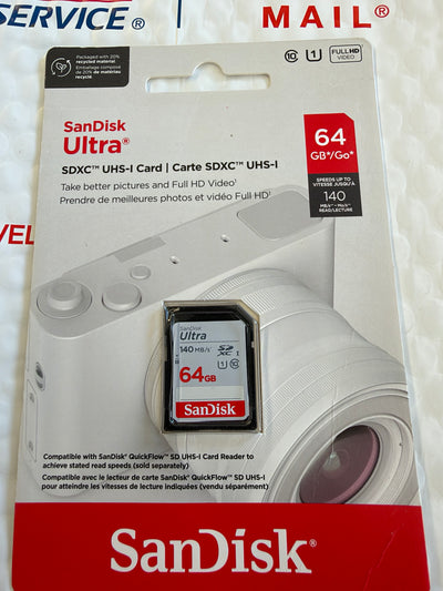 SanDisk Ultra 64GB SDXC UHS-I 140MB/s Class 10 U1 Memory Card