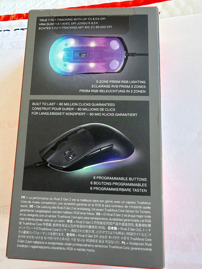 SteelSeries Rival 3 Gen 2 8500 DPI RGB gaming mouse features