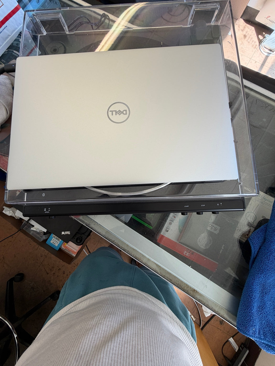 Dell XPS 13 9310 silver laptop top cover with Dell logo