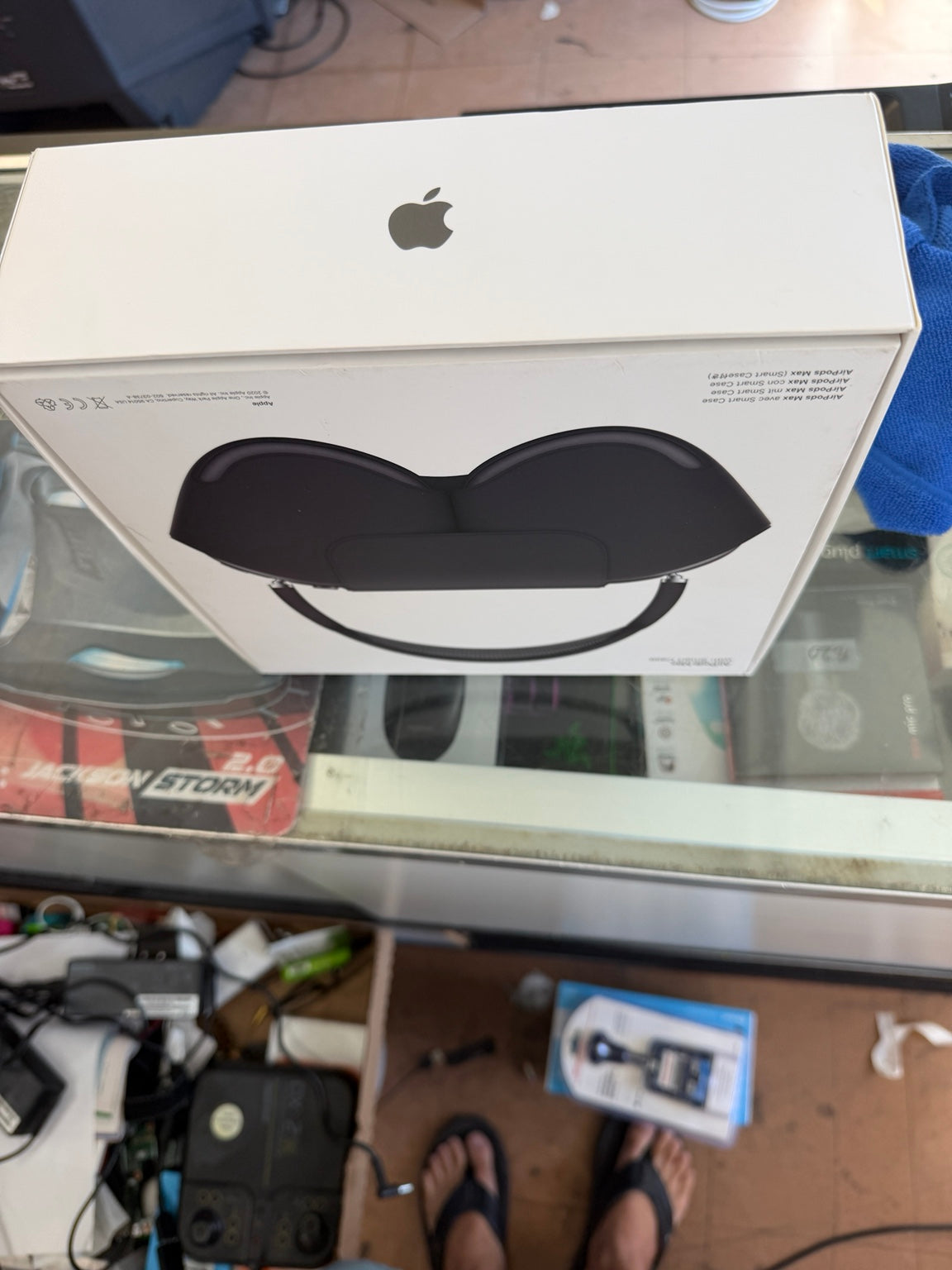 Apple AirPods Max white retail box with Apple logo