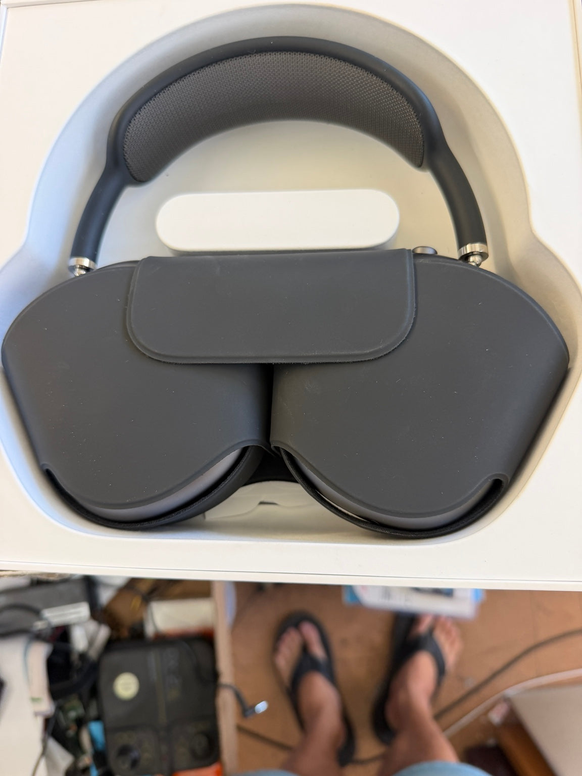 Apple AirPods Max Space Gray headphones inside Smart Case