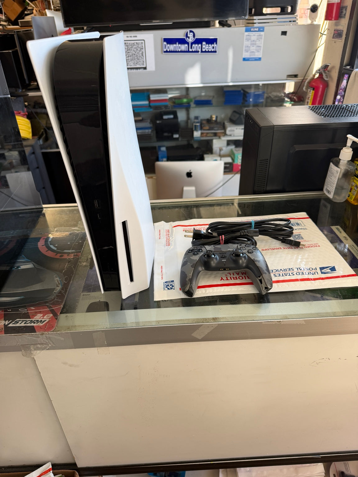 Sony PlayStation 5 PS5 Disc Edition CFI-1215A with camouflage controller, HDMI cable and power cord