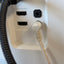 LG 27UL650-W rear dual HDMI inputs and headphone connection