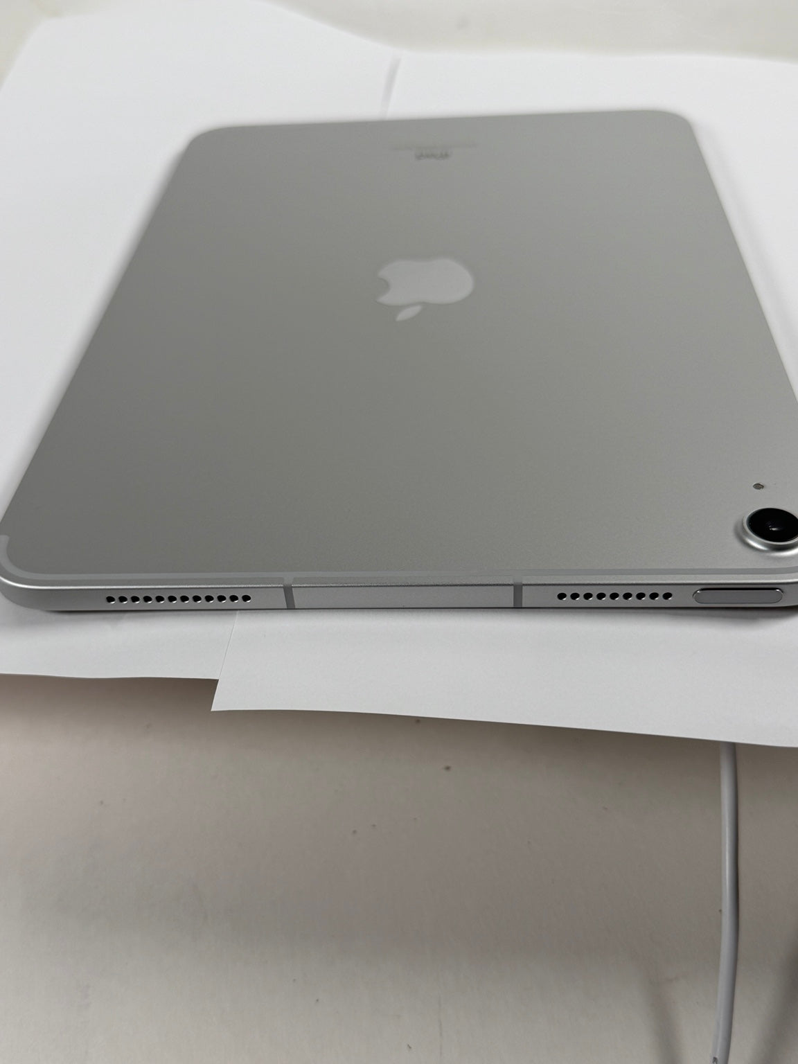 Apple iPad 10th Generation Silver top edge speakers and power button