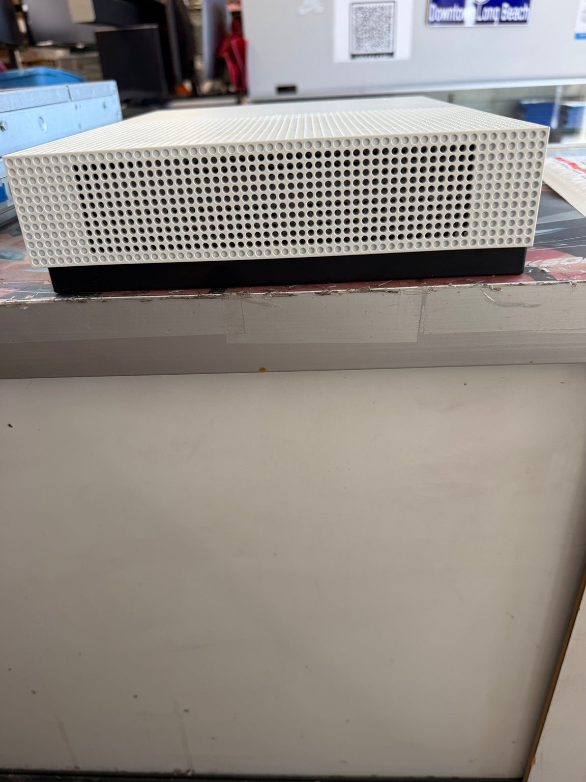 Xbox One S white console front power button and disc slot