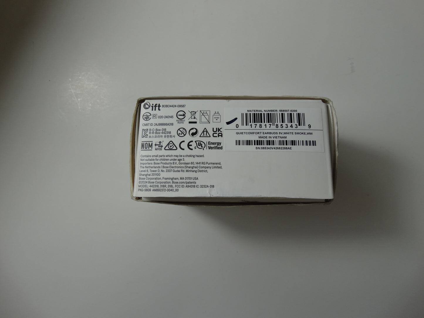 Bose QuietComfort Earbuds – Wireless Noise Cancelling Earbuds, White Smoke