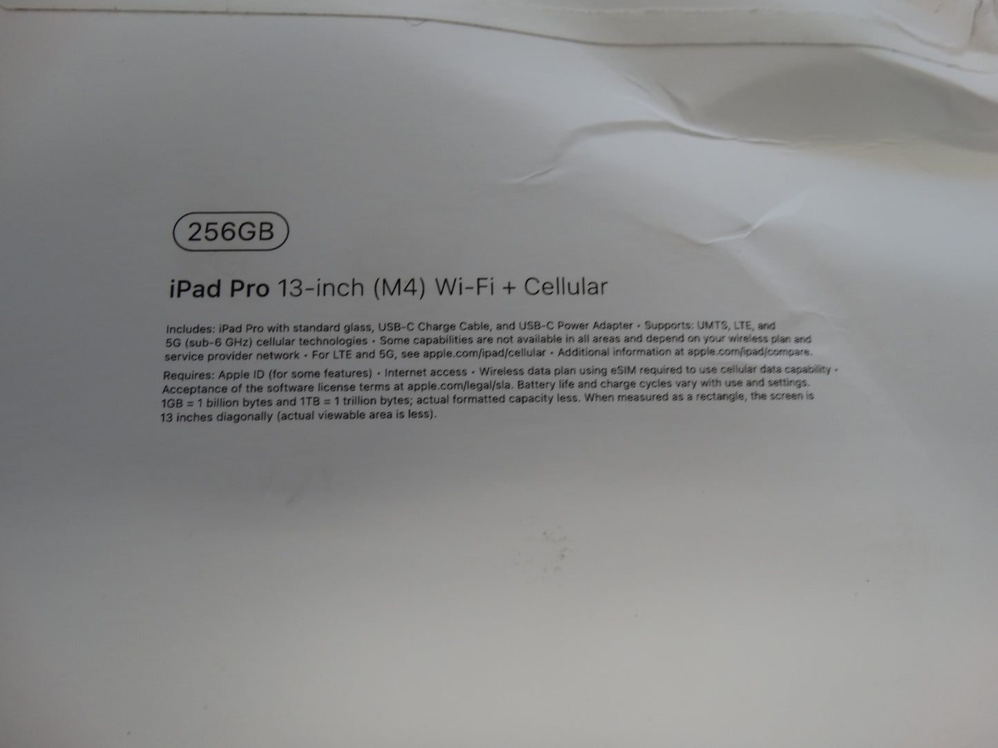 Apple iPad Pro 13” 256GB M4 Wi-Fi + Cellular Tablet – Brand New, A2926