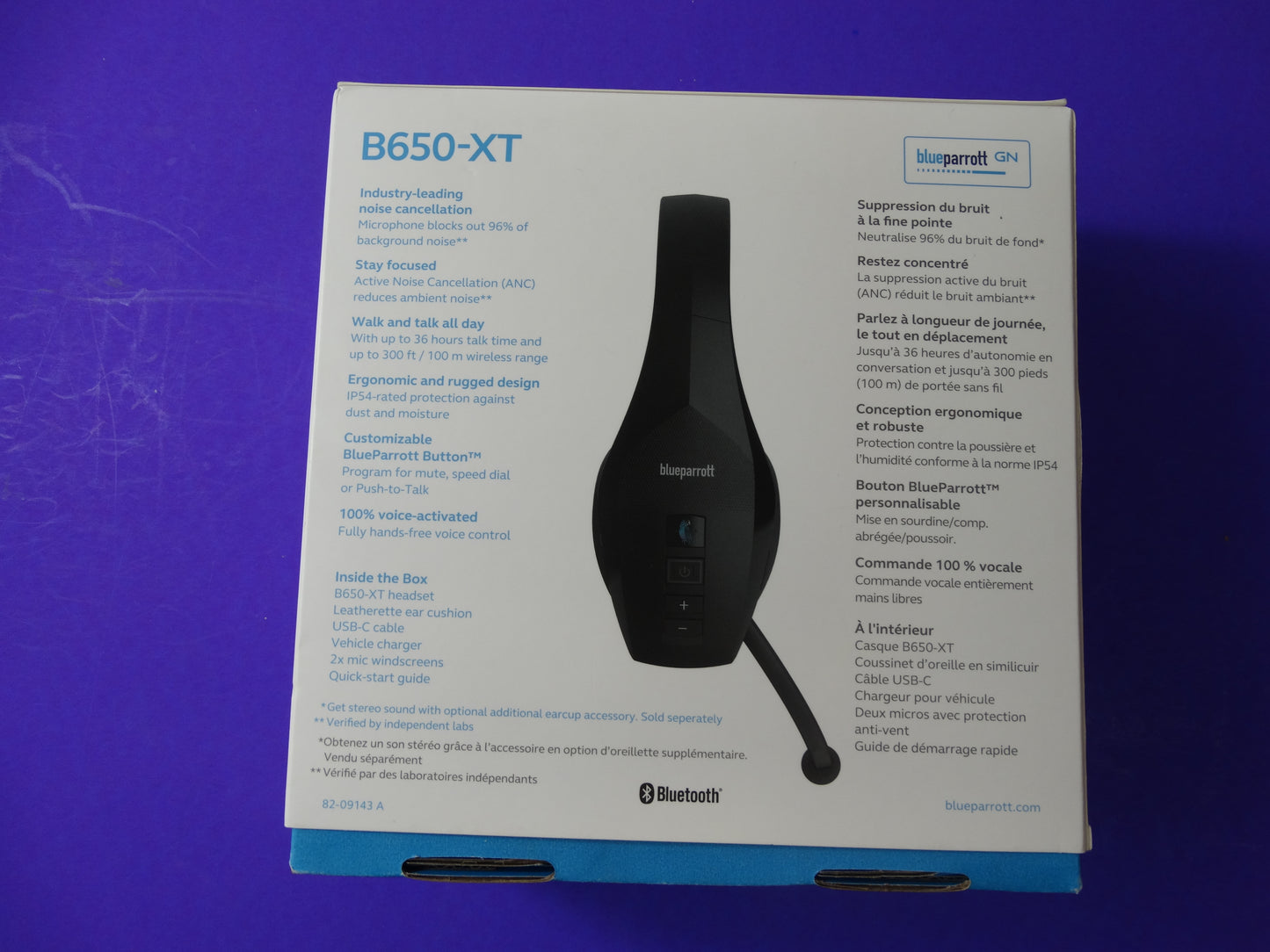 BlueParrott S650-XT Bluetooth Headset – Noise Cancelling Wireless Headphones with Mic