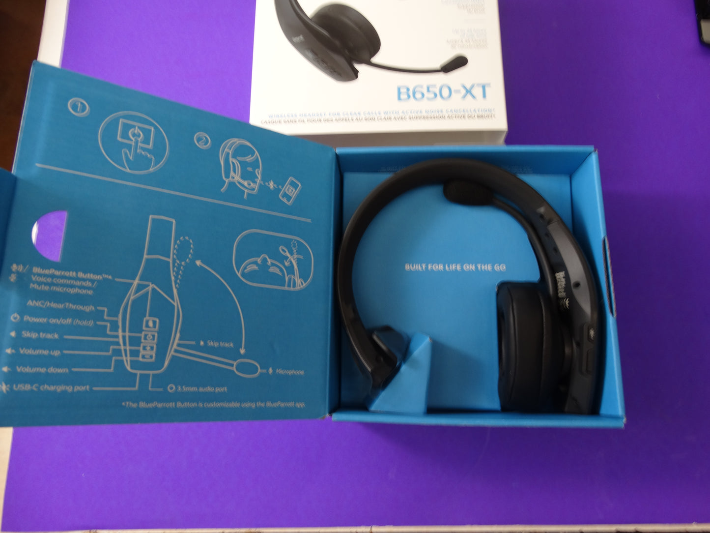 BlueParrott S650-XT Bluetooth Headset – Noise Cancelling Wireless Headphones with Mic