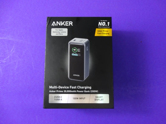 Anker Prime 20,000mAh Power Bank – 200W Multi-Device Fast Charging Portable Charger