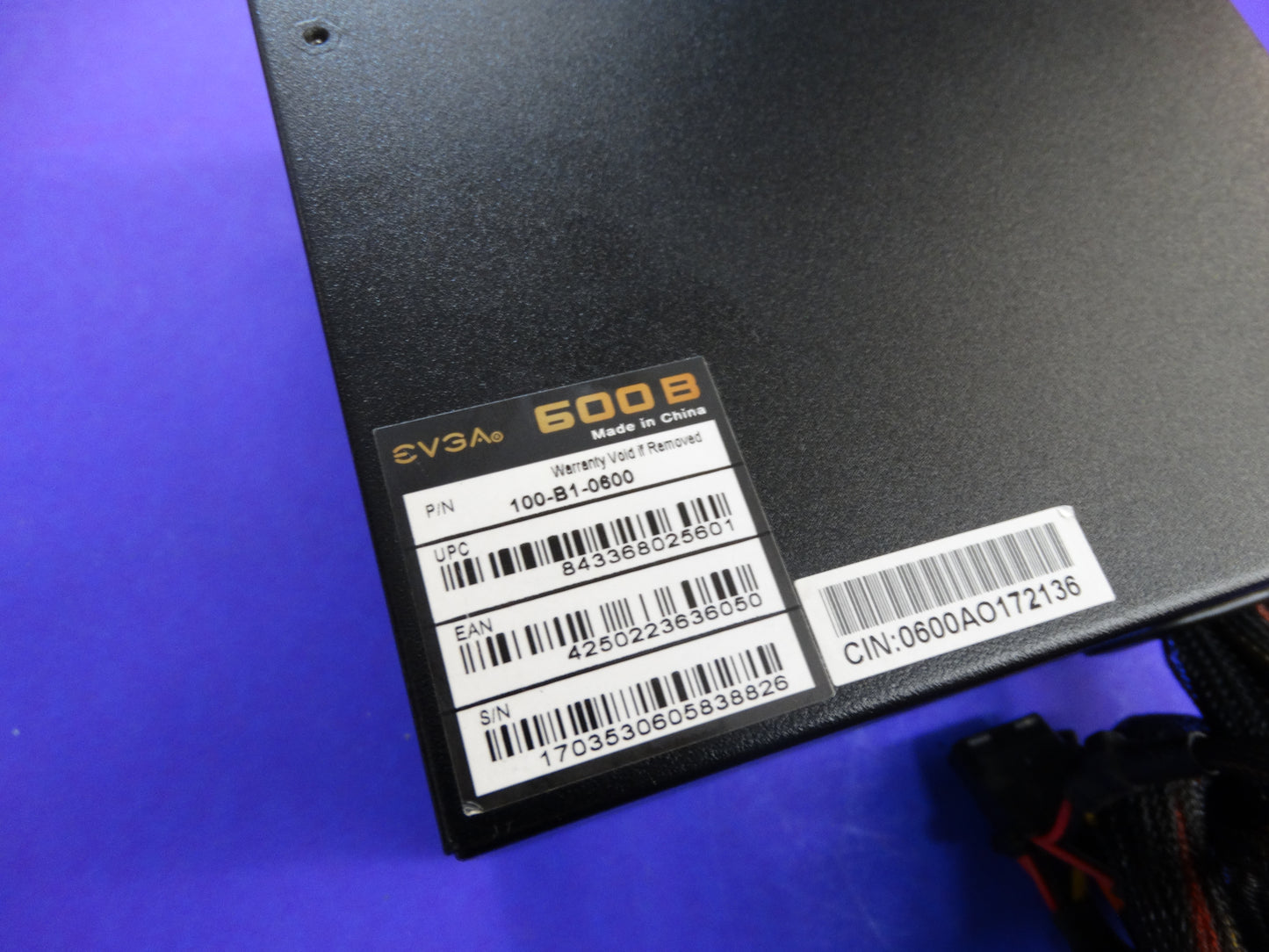 EVGA 600 B 600W 80+ Bronze Certified Power Supply