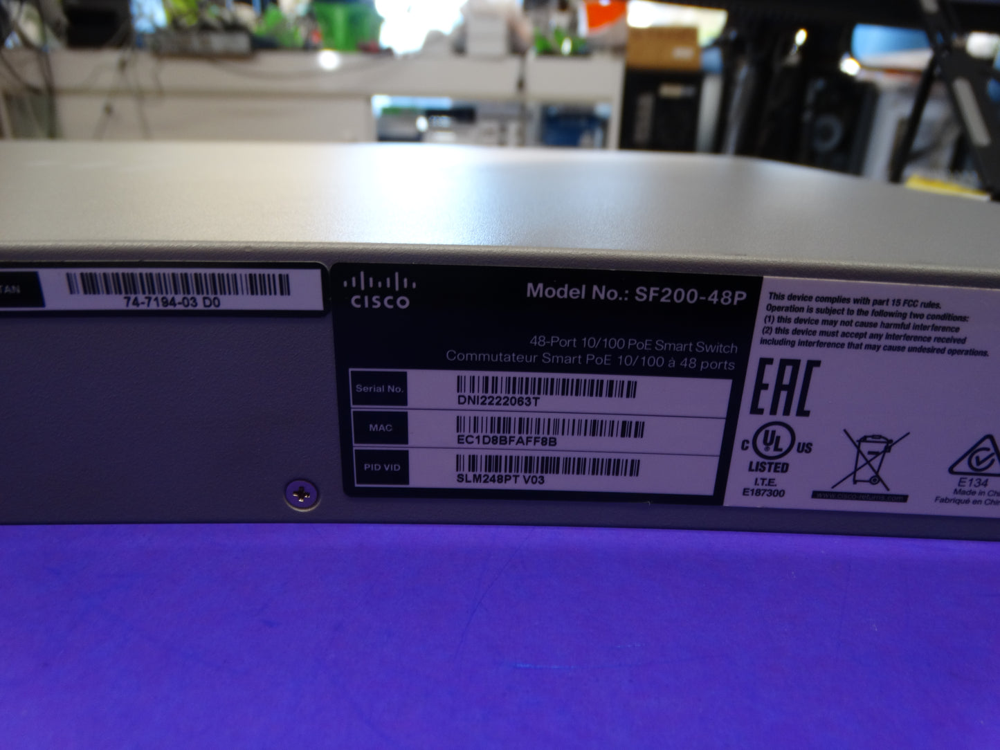 Cisco SF200-48P Smart Switch – 48-Port 10/100 PoE Managed Network Switch