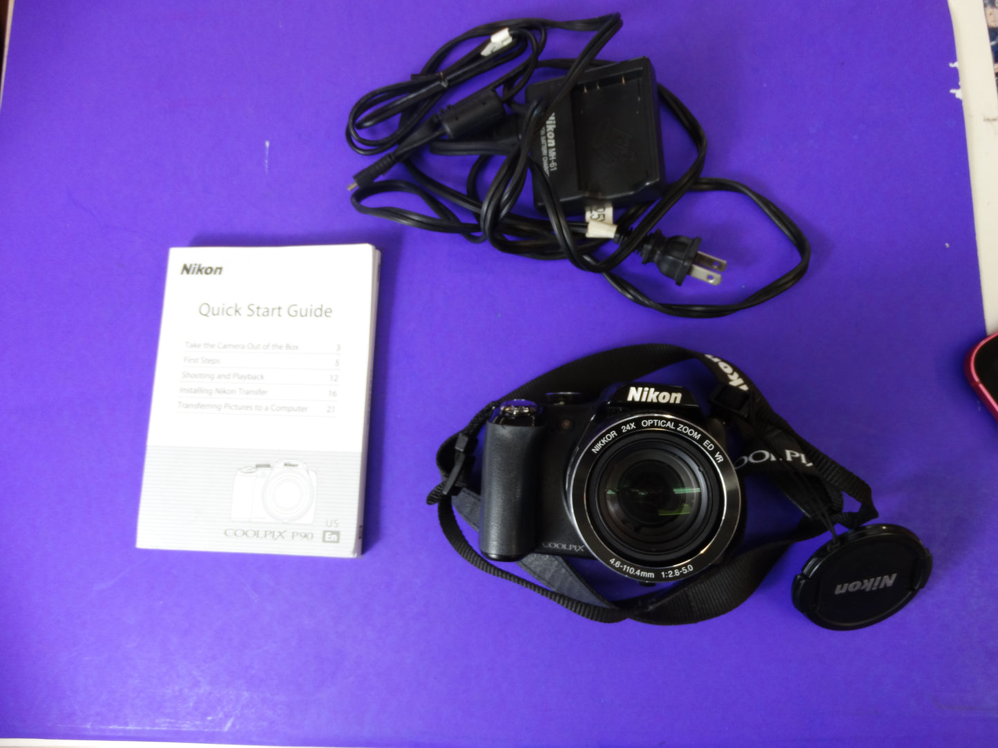 Nikon Coolpix P90 Bridge Camera – 12.1MP – 24x Optical Zoom – Works Great – Complete Bundle - WeBuyElectronic