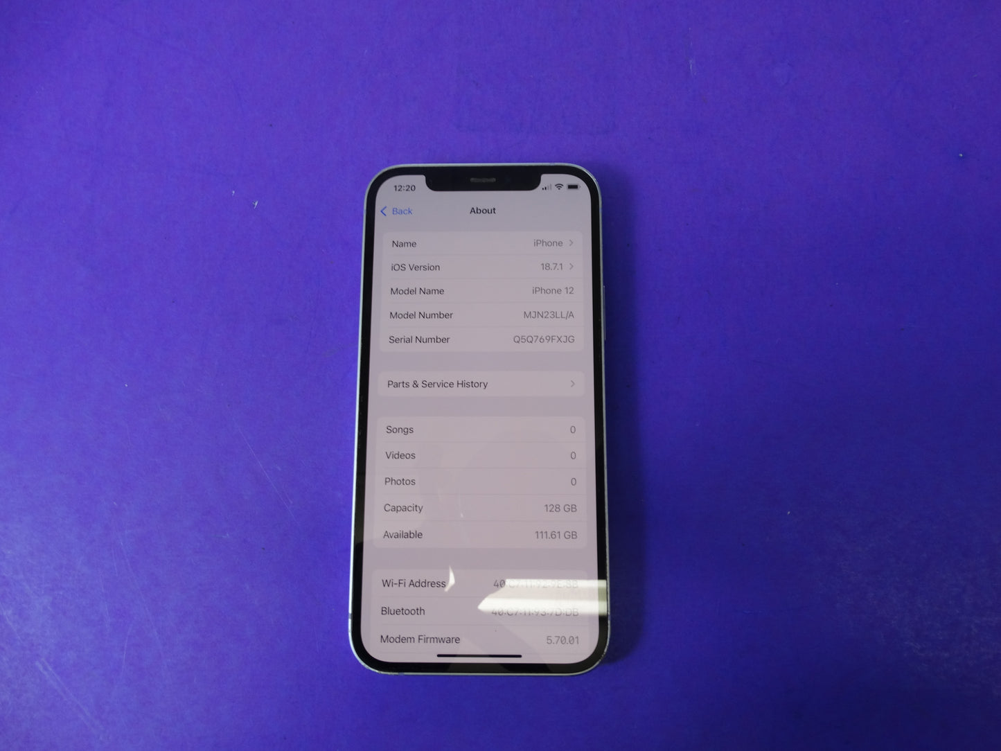 Apple iPhone 12 – 128GB (Unlocked) | iOS 18.7.1 | 76% Battery | Back Crack - WeBuyElectronic