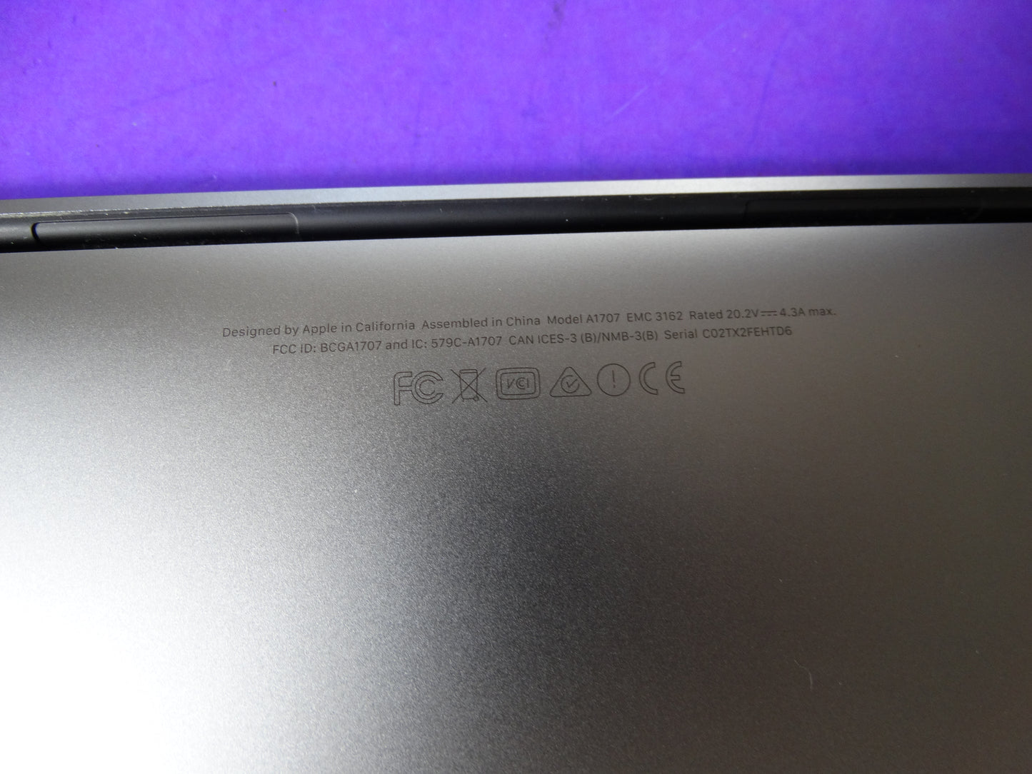 Apple MacBook Pro 15.4" (A1707) – 2.9GHz i7 Quad | 16GB RAM | 512GB SSD | macOS 13.6.8 | 99 Battery Cycles - WeBuyElectronic