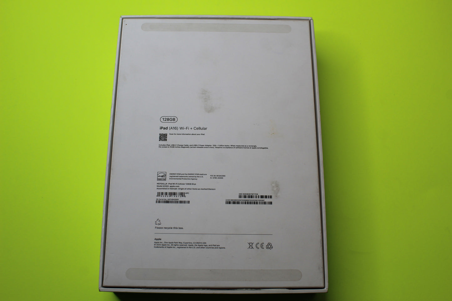 Apple iPad A3355 – 11th Gen, 128GB, A16 Chip, Wi-Fi + 5G – Blue/Silver Finish