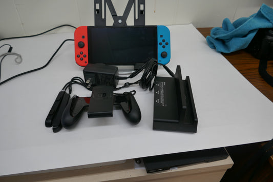Nintendo Switch OLED Model HEG-001 64GB Handheld Console Bundle – White/Neon Joy-Con
