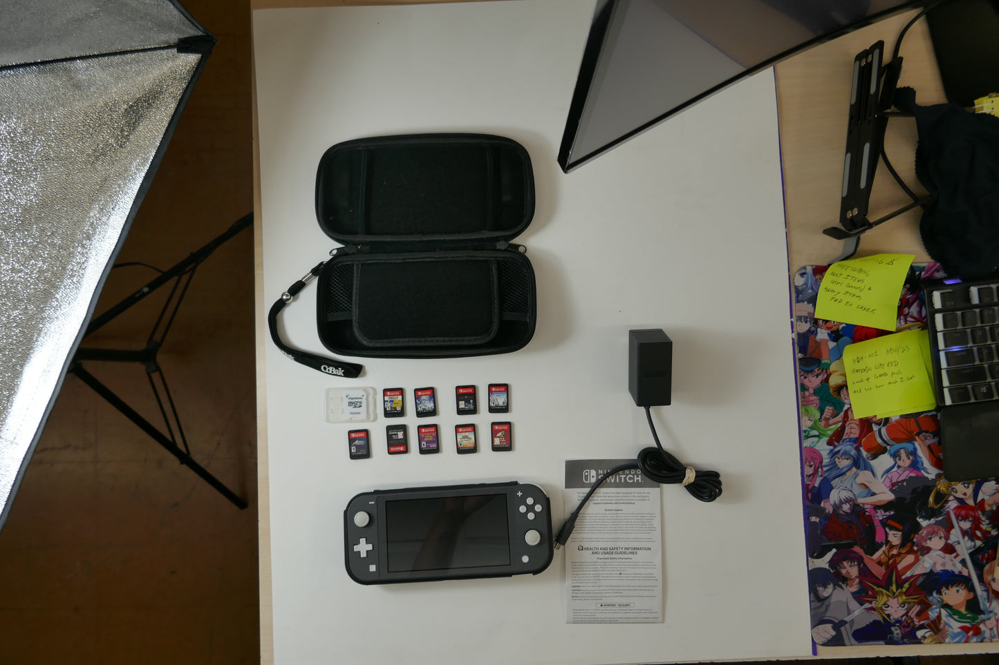 Nintendo Switch Lite Gray Bundle – 512GB SD Card + 9 Game Cartridges (Pokémon, Skyrim, Persona 5, Hogwarts & More)